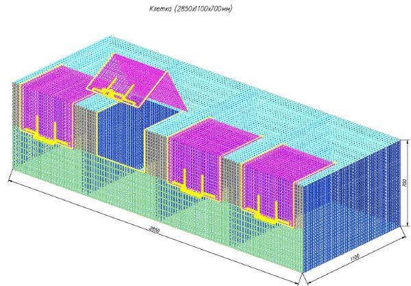 Клетка песца (Лиса) на 4 места
